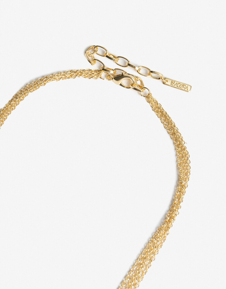 Collares Largos Metal Collar Largo De Metal - Dorado