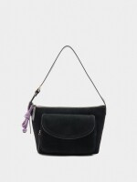 Bolso De Hombro Con Piel negro