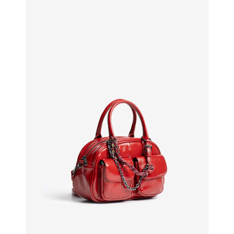 Cartera Bowling Con Bolsillos Rojo Medio