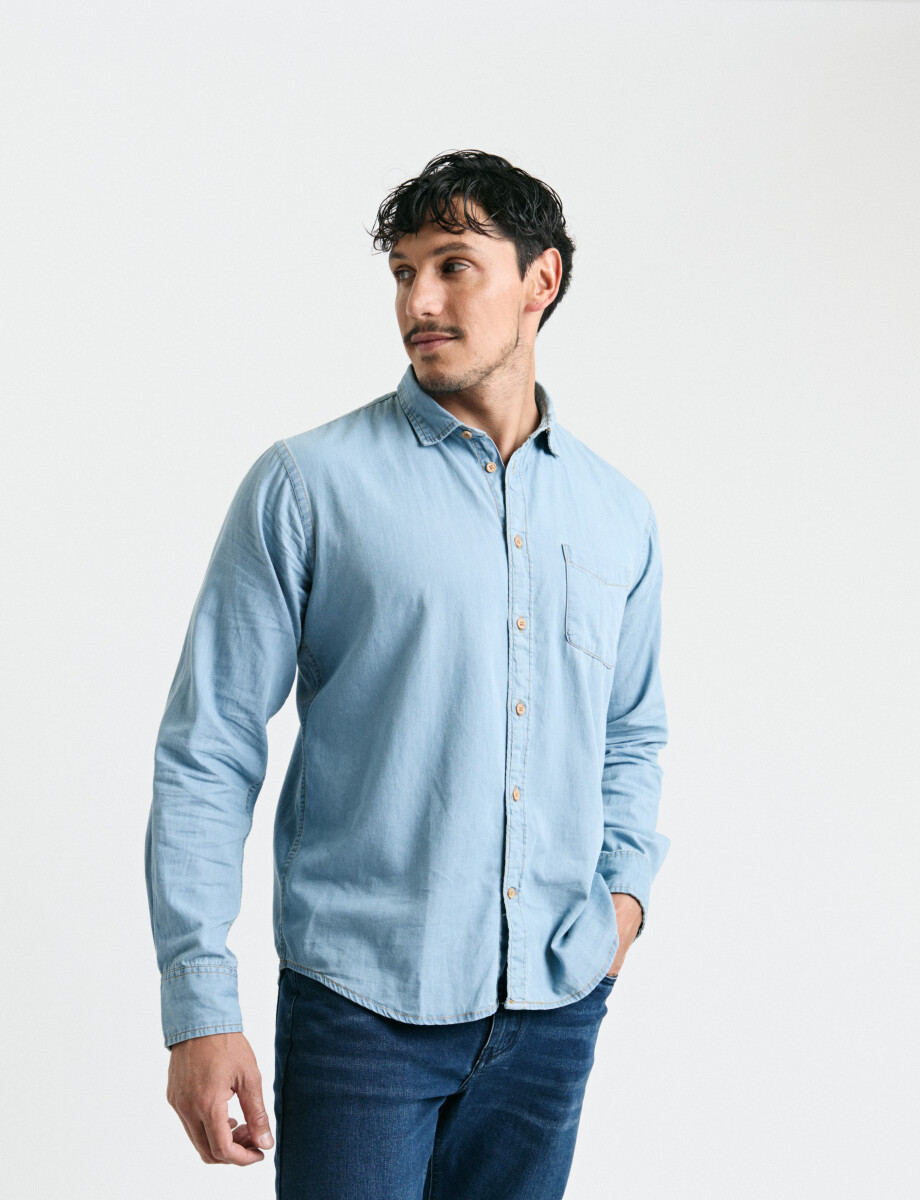 012468 CAMISA TIPO JEAN HARRY Celeste