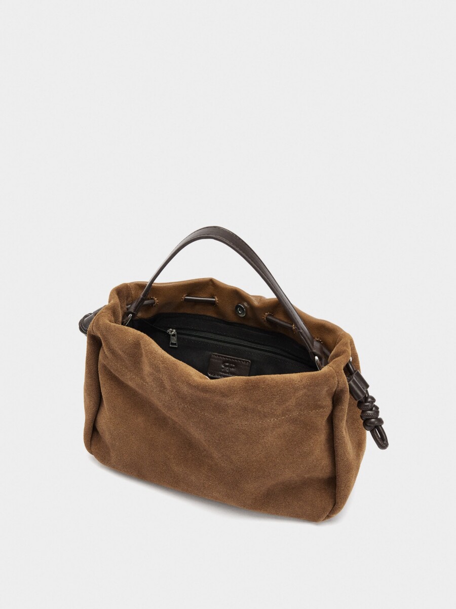 Bolso De Mano Con Piel Ante camel