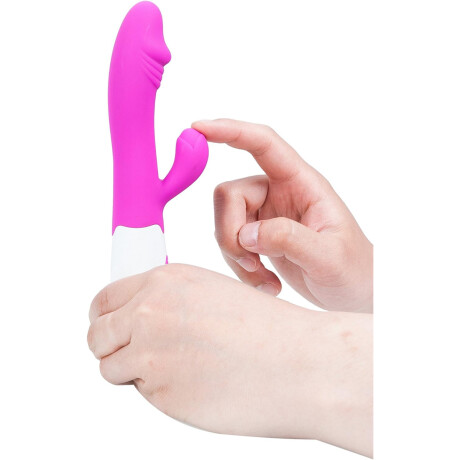 Vibrador Con Doble Estímulo Desing Recargable USB Fucsia