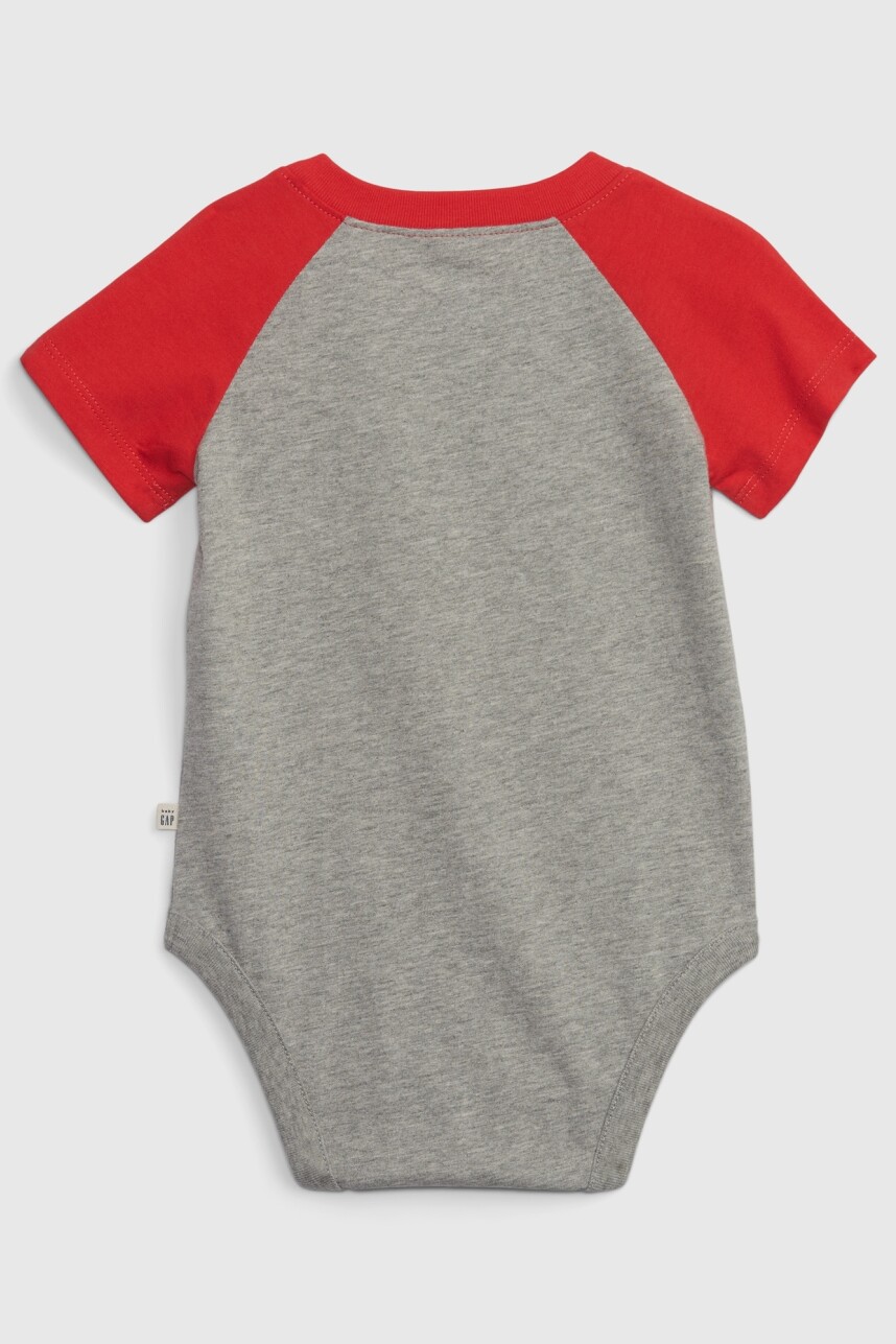 Body Manga Corta Bebé Light Heather Grey