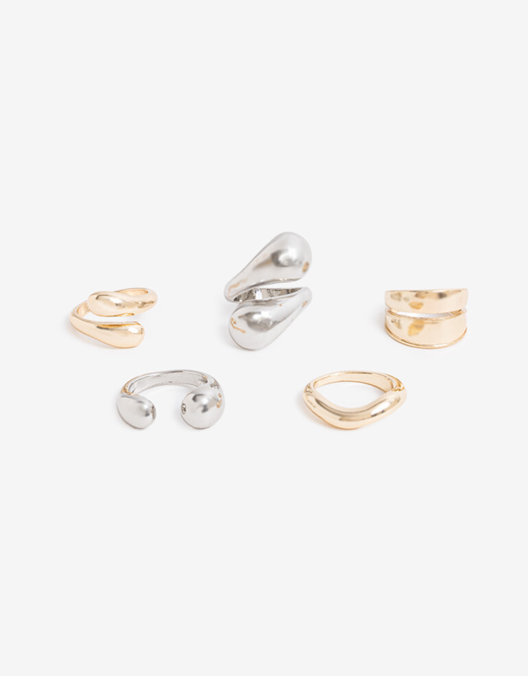Sets Anillos Metal Set De Anillos - Dorado
