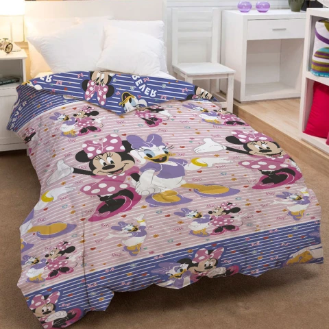 Acolchado Infantil 1 Plaza 100% Microfibra Minnie