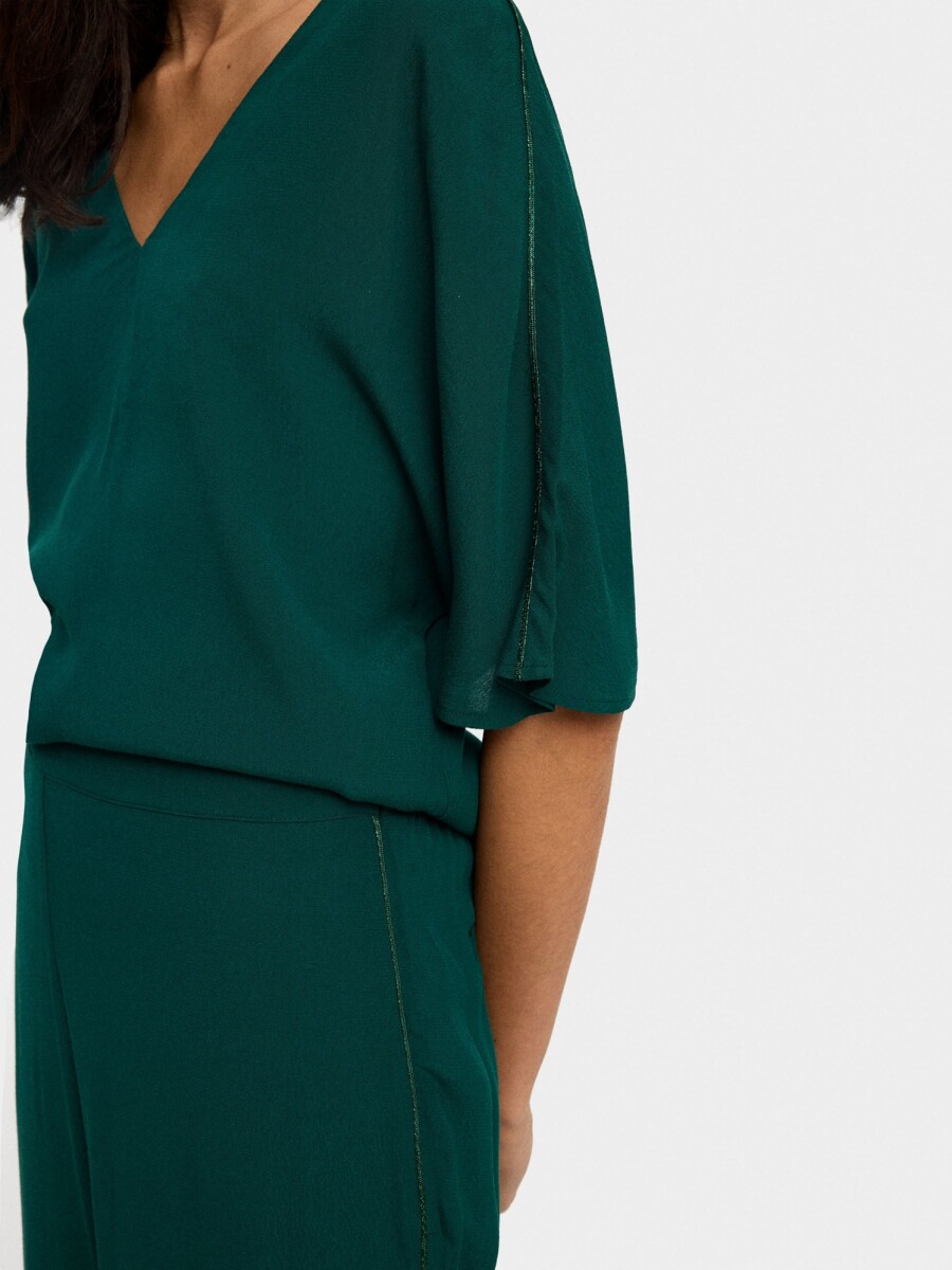 Blusa Larga Detalle Brillante verde