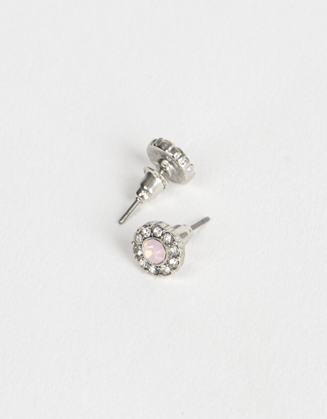 Aros Pasantes Con strass Aros Circulares Strass - Plateado