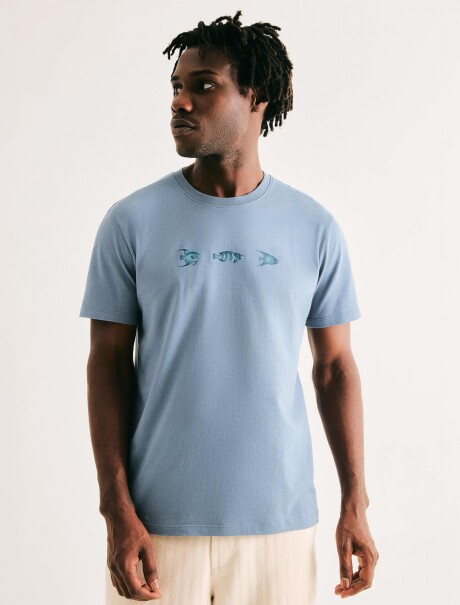 CAMISETA CON ESTAMPA AZUL