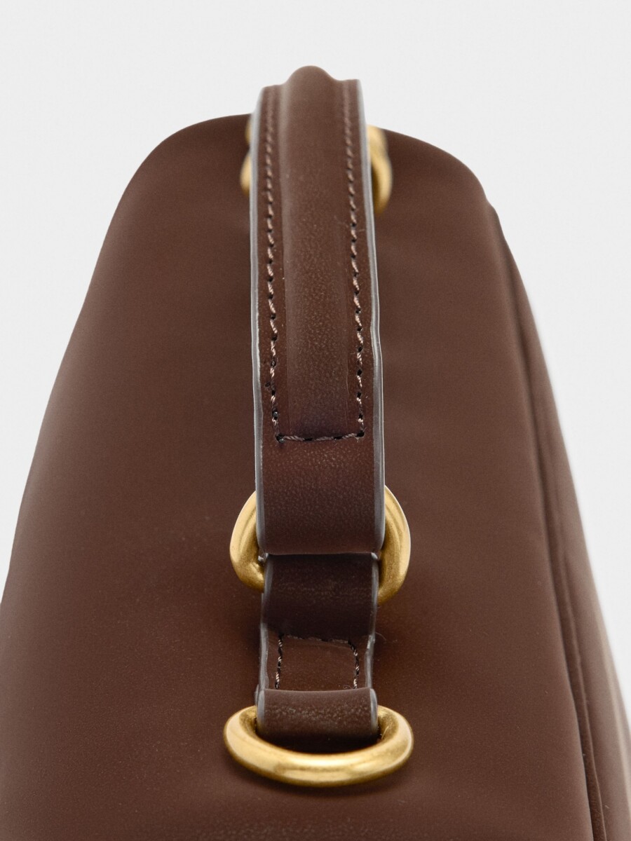 Bolso Bandolera Acolchado Textura Suave marron