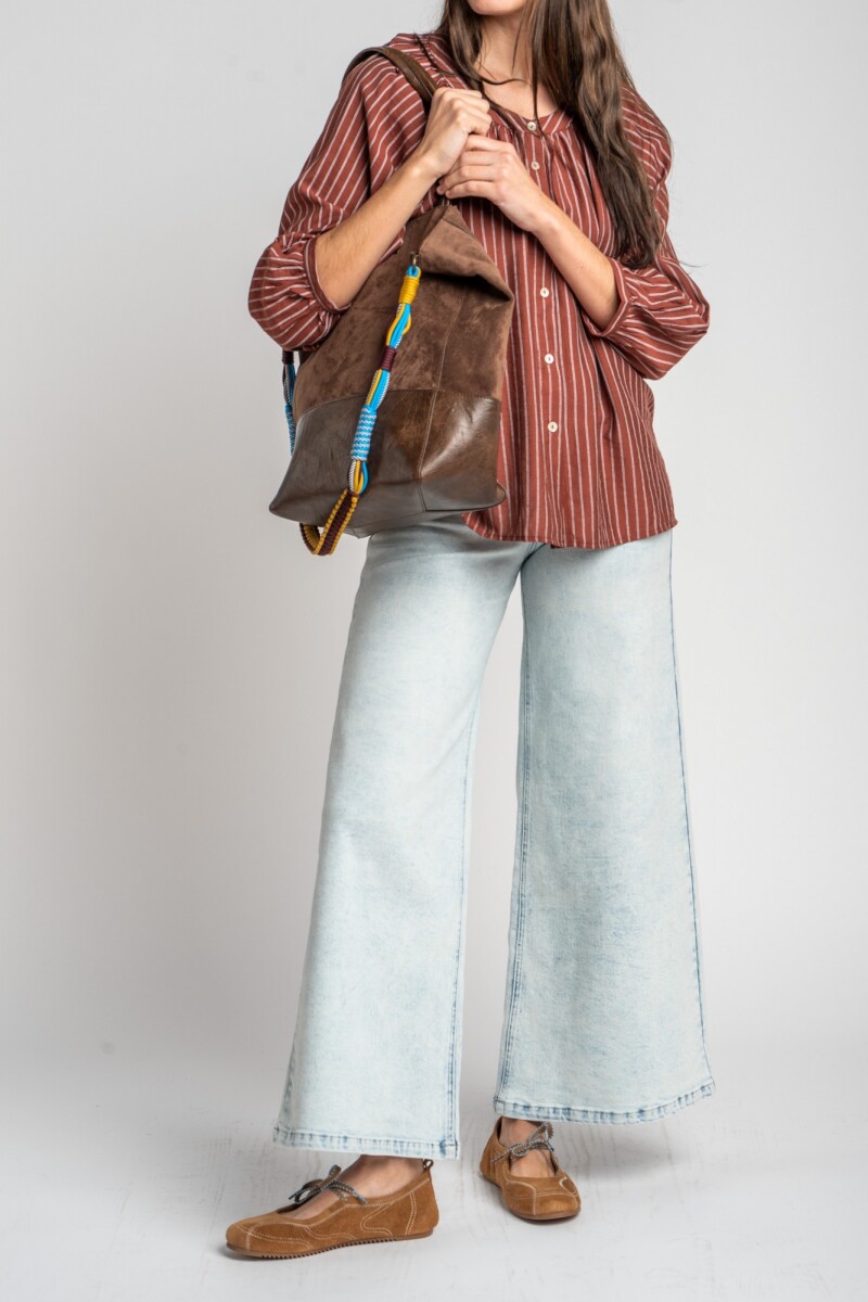 Blusa A Rayas Chocolate