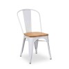 Silla Tolix en Metal asiento en Madera Blanca Silla Tolix en Metal asiento en Madera Blanca