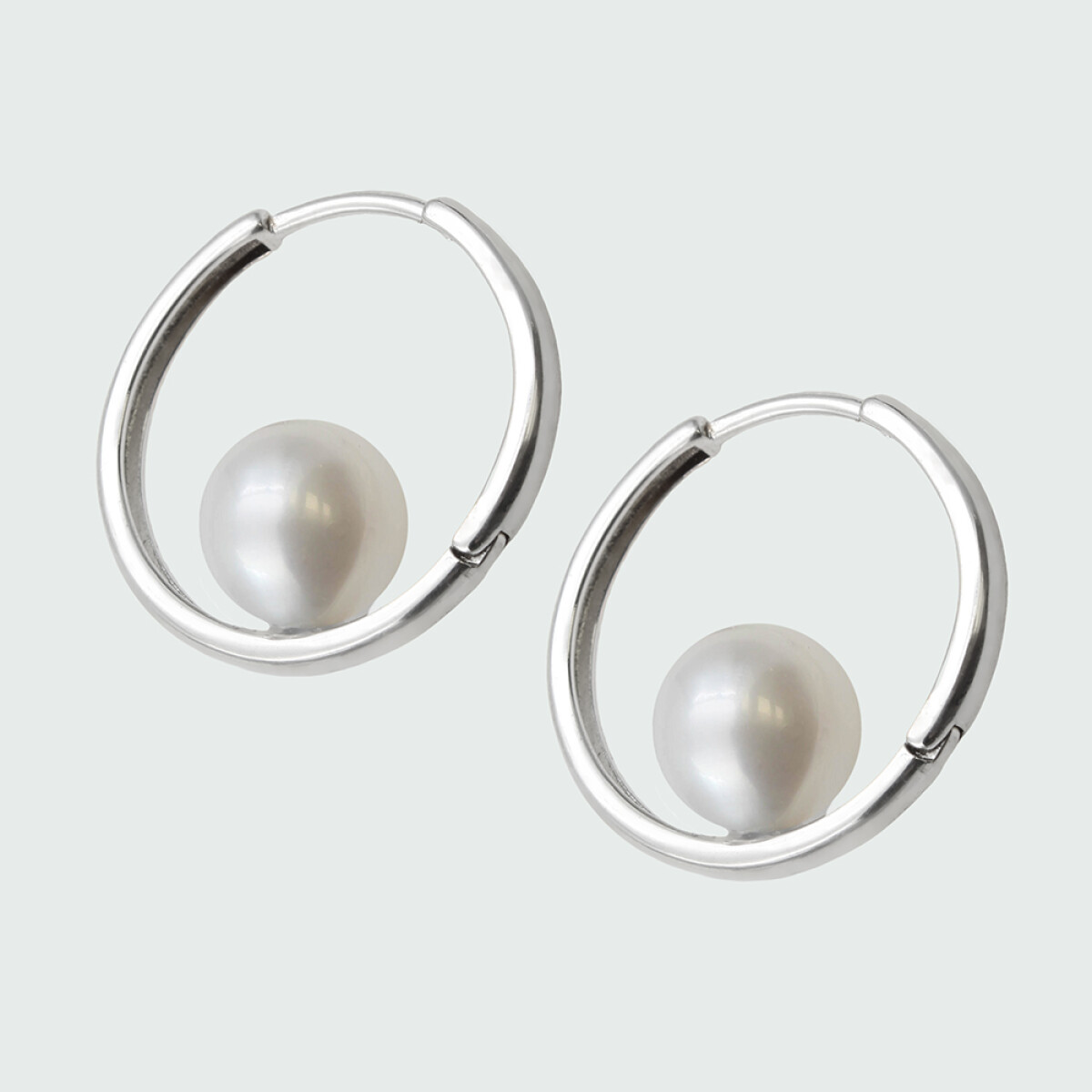 Caravanas Hazel de plata 925 con perlas de cultivo 