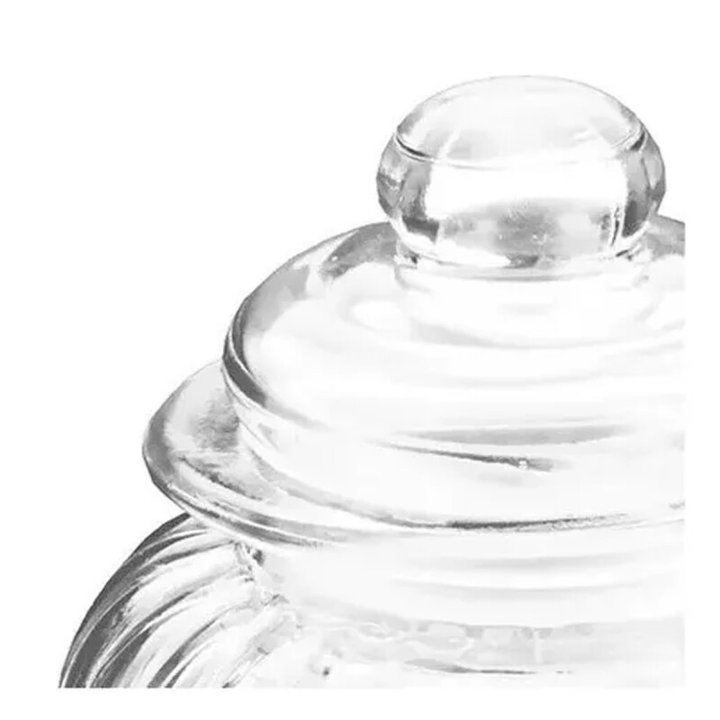 Frasco de vidrio ovalado con tapa 300 ml TRANSPARENTE