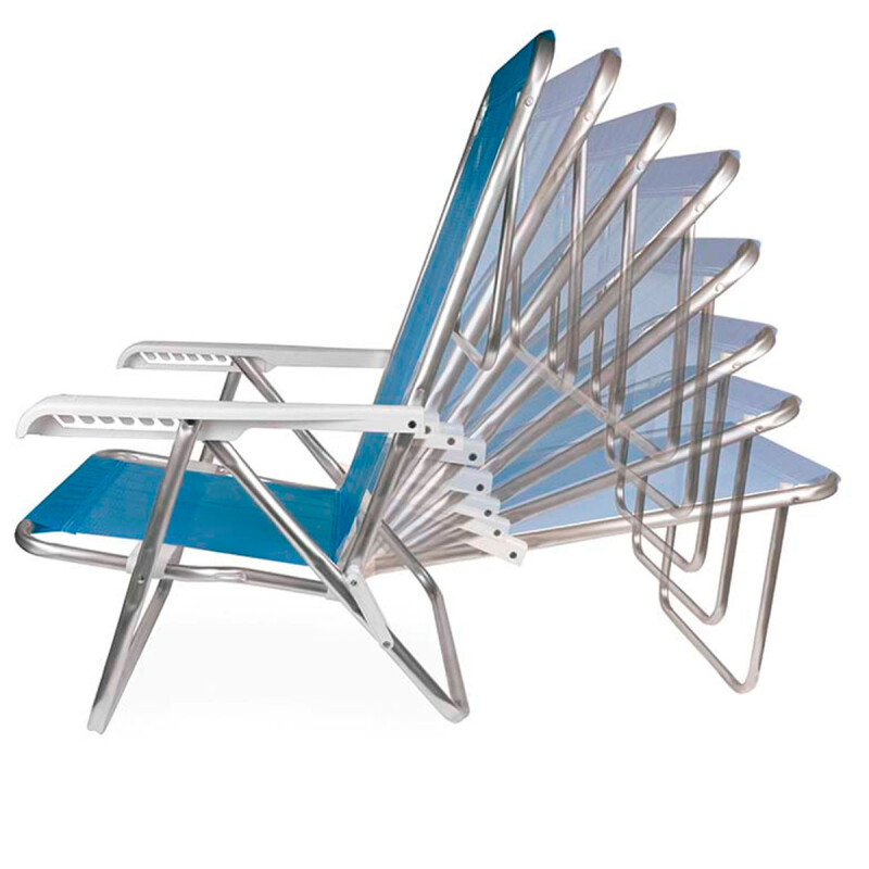 Silla Reclinable 8 Pos. Alum. Sannet AZUL