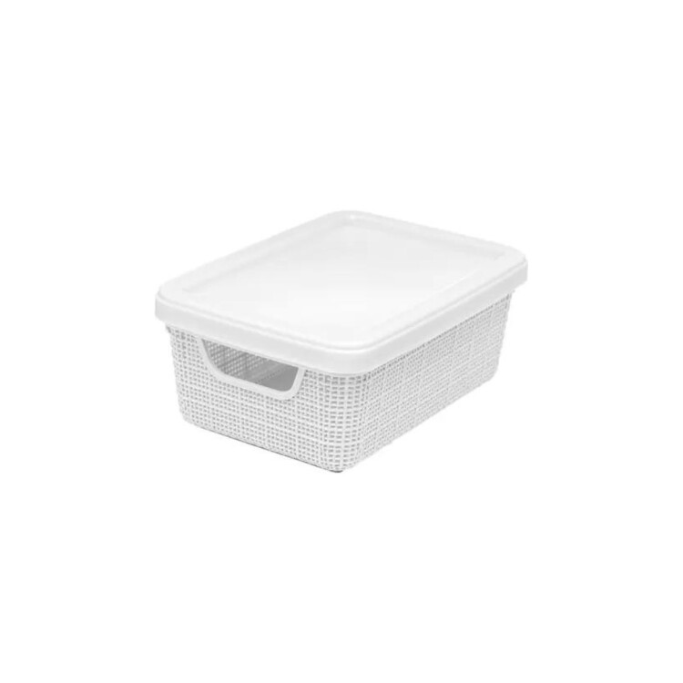 CAJA ORGANIZADORA SIMIL RATTAN 15 LITROS BLANCO