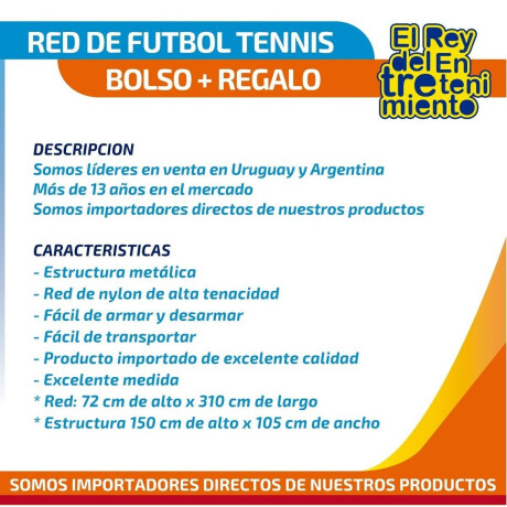 Set Red De Fútbol Tenis Playa + Soporte + Bolso Set Red De Fútbol Tenis Playa + Soporte + Bolso