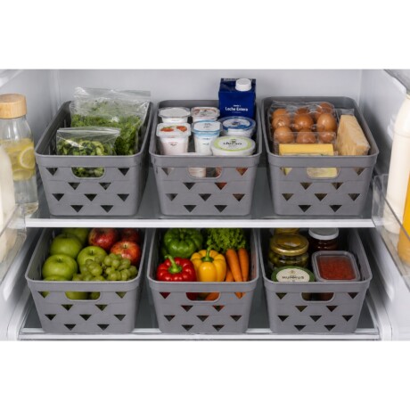 SET 6 CAJA ORGANIZADORA PLASTICA GRIS 25.8*17.7*14CM GRIS