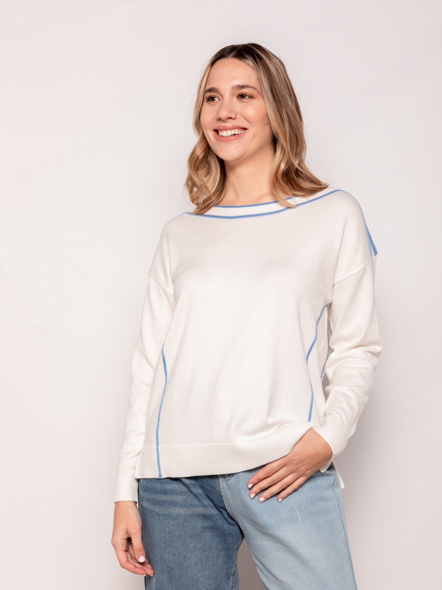 SWEATER ANNIE - Blanco/Azul 