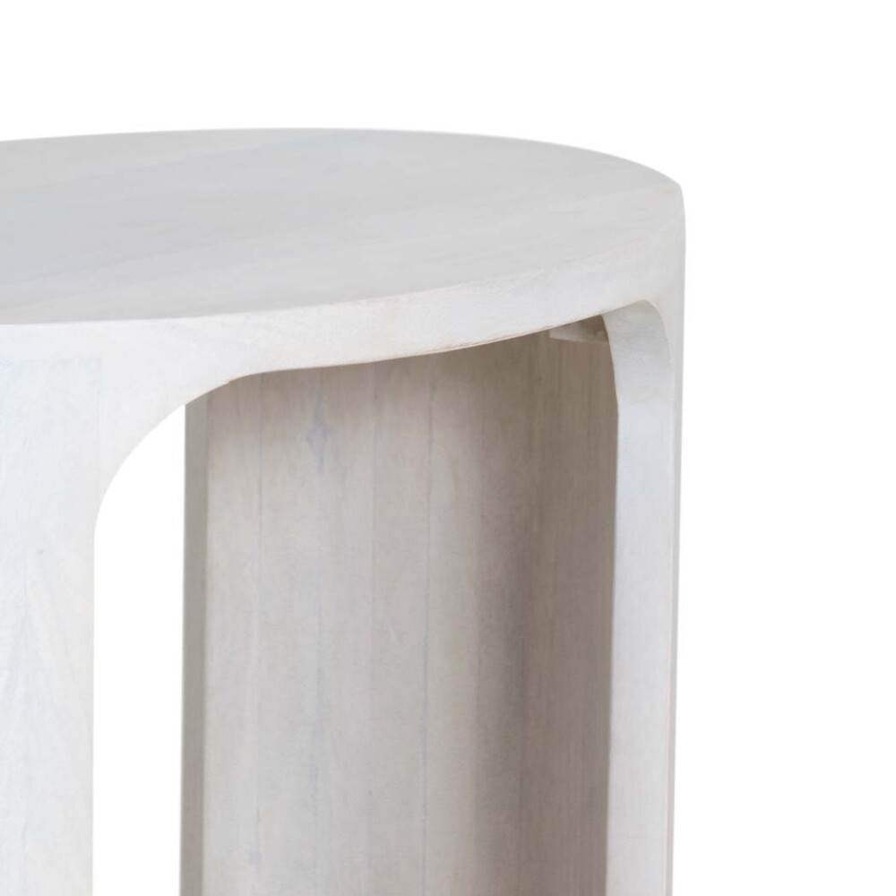 MESA AUXILIAR MADERA BLANCO OVAL