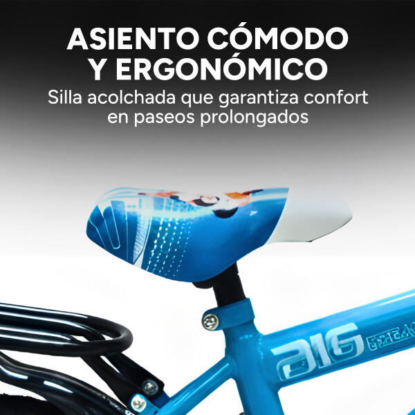 Bicicleta Infantil XMZ Rodado12 Canasto Parrilla Guardabarro Celeste 1