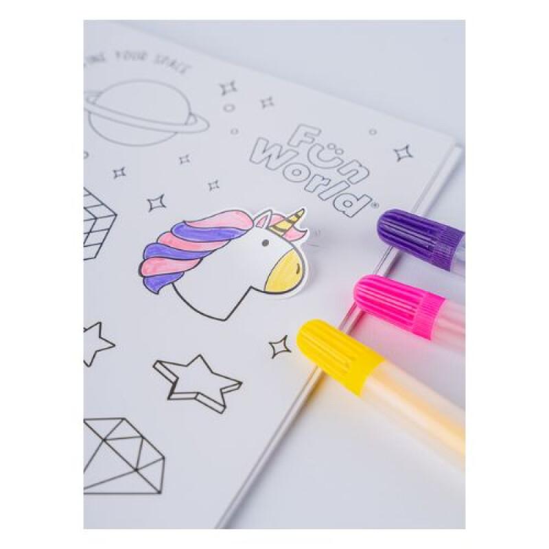 Libro Stickers p/colorear Rainbow Fun World Libro Stickers P/colorear Rainbow Fun World