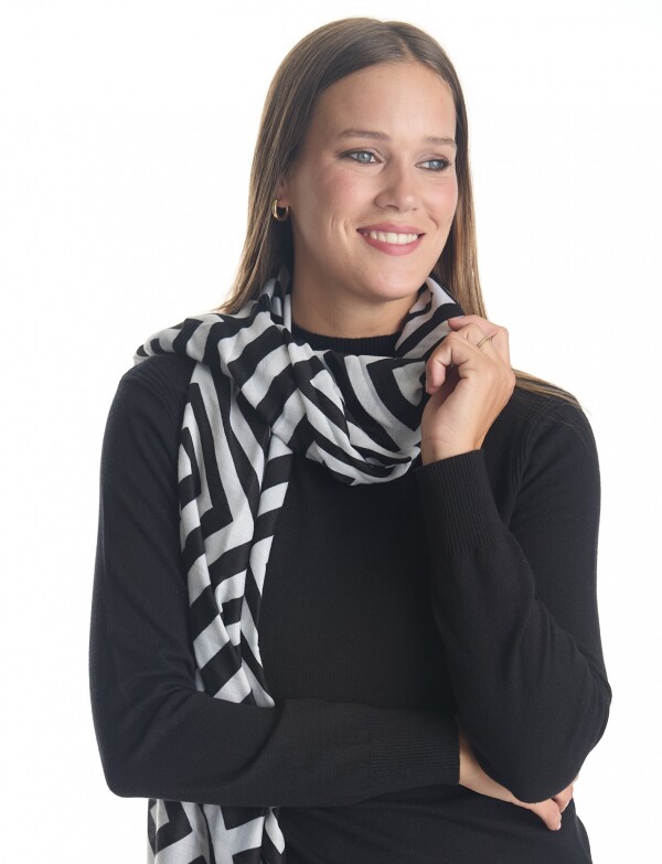 Pashmina Geometrica BLANCO/NEGRO