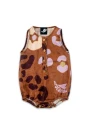 BABY LINEN TANK ONESIE Spotted Caramel