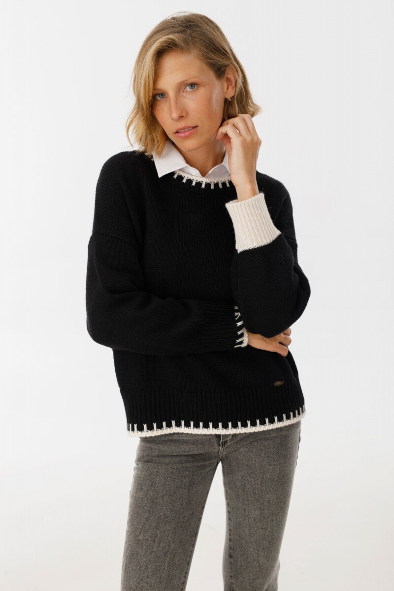 Sweater Portal - Crudo/Negro 