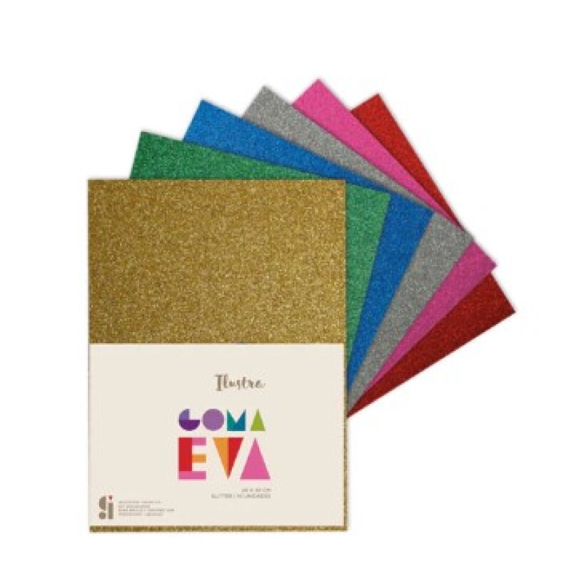 Goma eva A4 c/brillantina x10 ilustra Goma Eva A4 C/brillantina X10 Ilustra