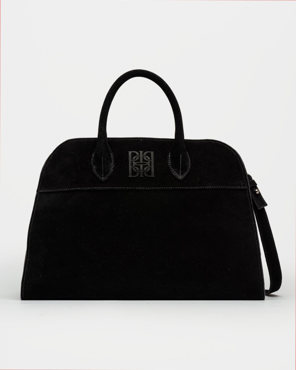 Cartera de Mano The Roots En Cuero Gamuza Negro
