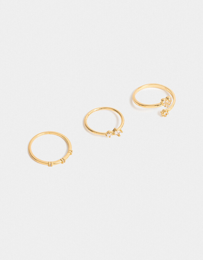 Sets Anillos Premium Gold Anillos Sets Bañados En Oro - Dorado