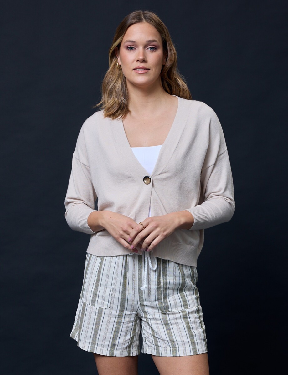 Cardigan 1 Boton - Beige 