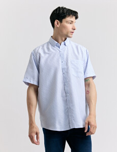 012663 CAMISA HARRINGTON LABEL Blanco/celeste