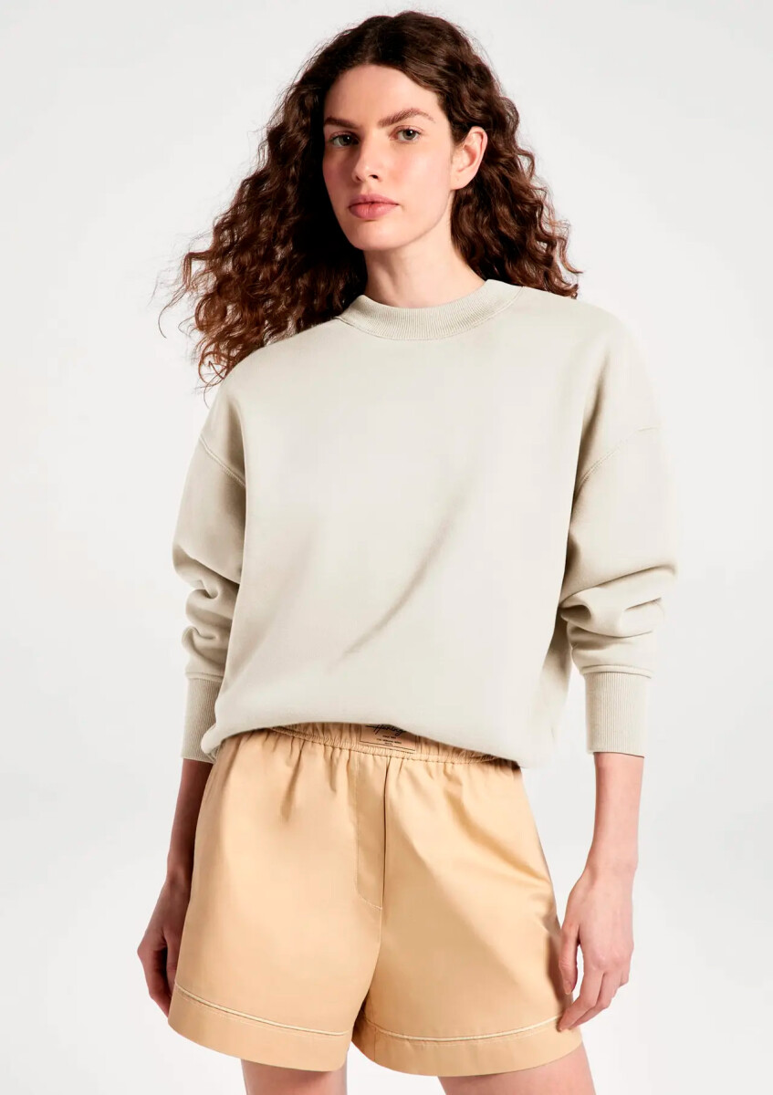 BUZO CON PUÑOS ELASTIZADOS - BEIGE 