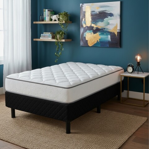 Base Box para Colchón de 1 Plaza - Madera Revestida en Poliéster Negro Base Box para Colchón de 1 Plaza - Madera Revestida en Poliéster Negro