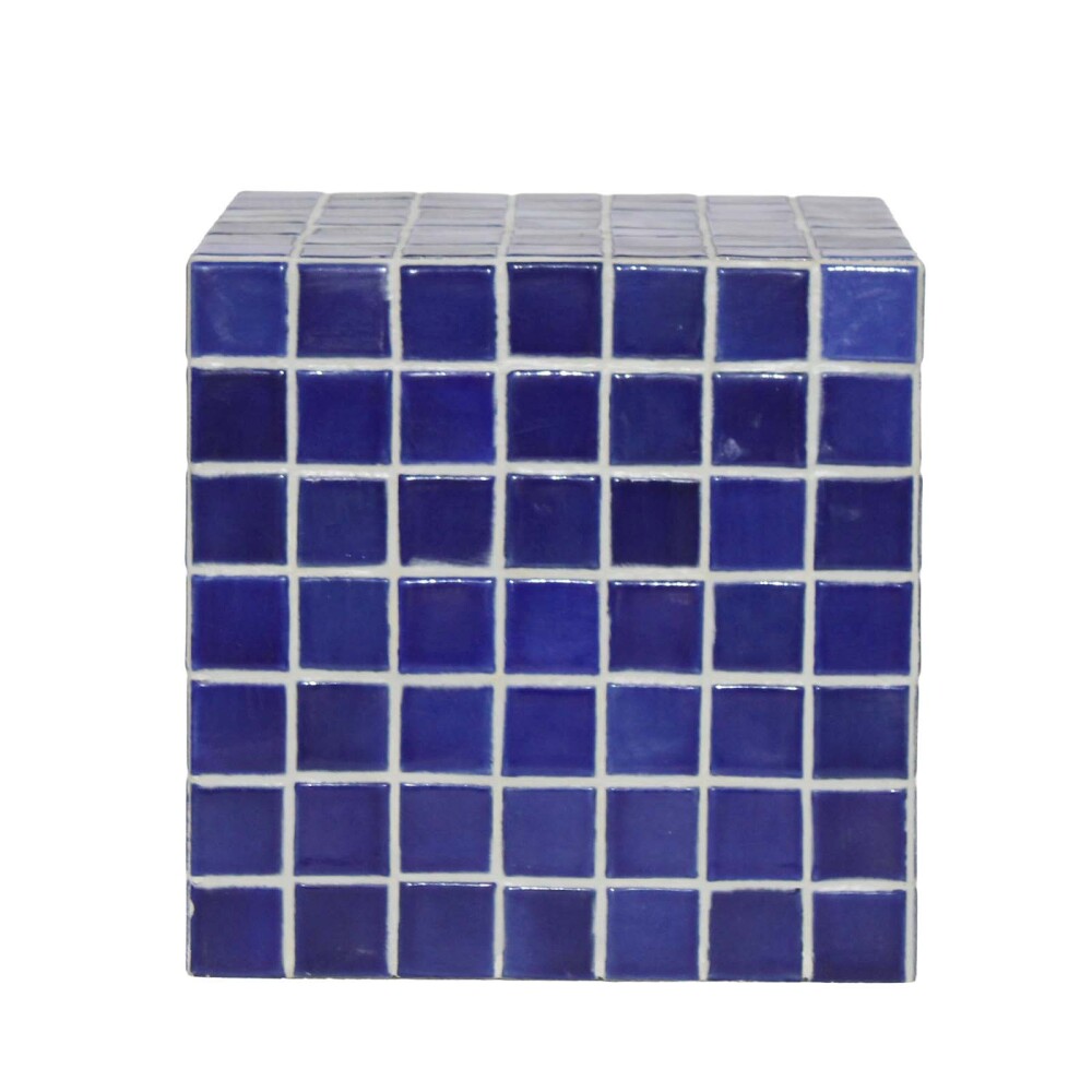 MESA LATERAL CERAMICA AZUL EGEO