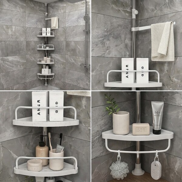 Estante Para Baño Mueble Esquinero Barral Organizador Ducha Toallero Imback HBA001 Estante Para Baño Mueble Esquinero Barral Organizador Ducha Toallero Imback HBA001