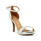Sandalia Formal Mujer Vizzano Taco Alto Brillosa Plata
