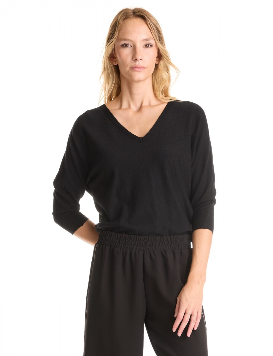 Buzo Dolman Escote V - Negro 