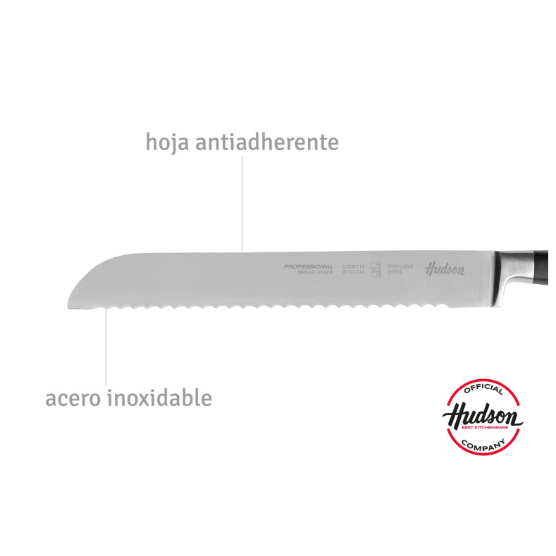 Cuchillo De Pan 8 Linea Hudson Acero Inoxidable Con Remache Cuchillo De Pan 8 Linea Hudson Acero Inoxidable Con Remache