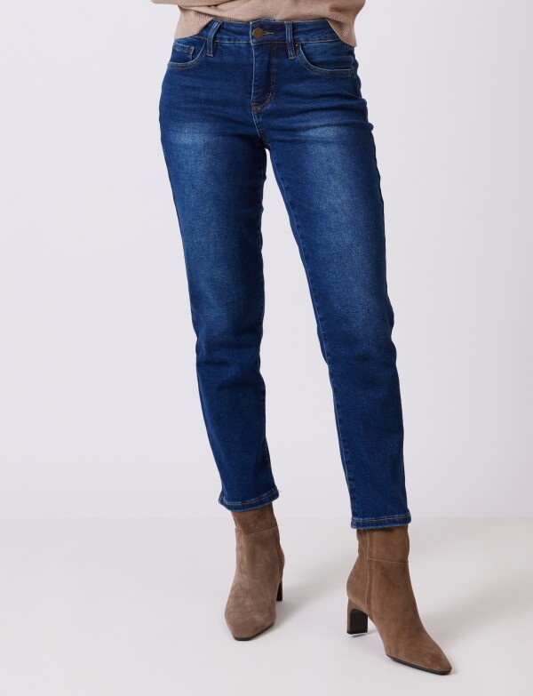 Jean Mom Slim JEAN OSCURO
