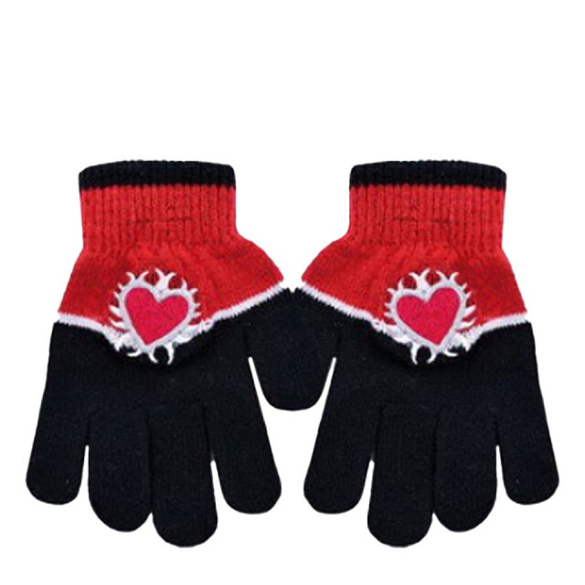 Guantes Infantiles Footy Corazón Negro - Rojo