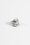 Anillo acero ajustable texture plateado