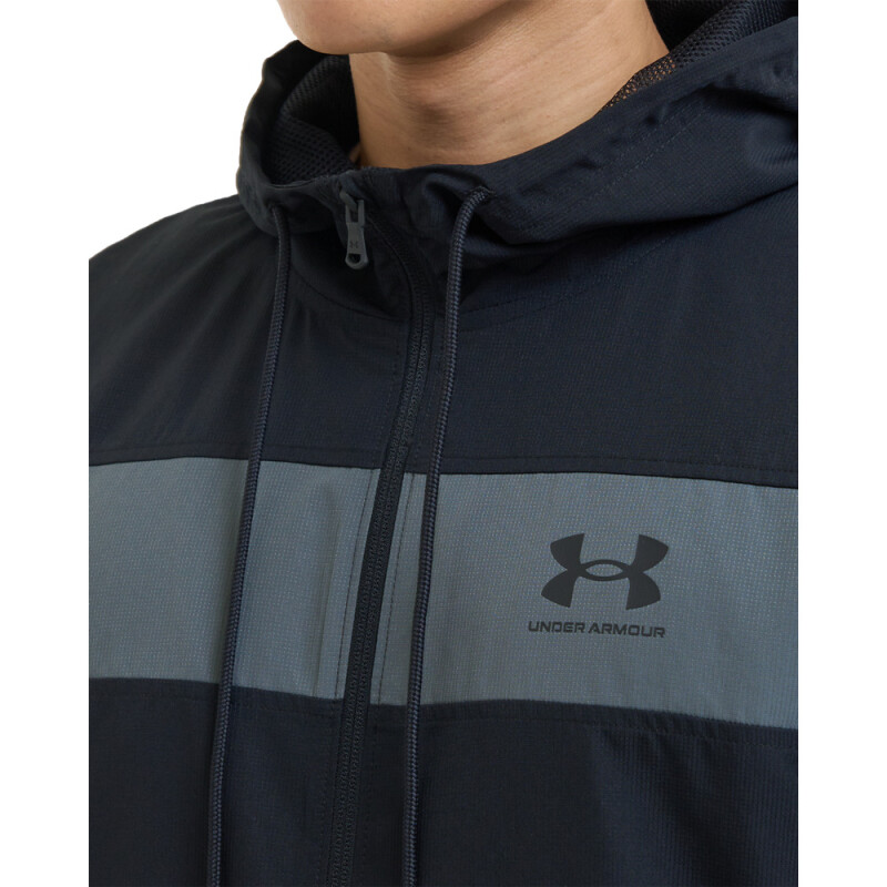 UA SPORTSTYLE WINDBREAKER-GRY BLK-001