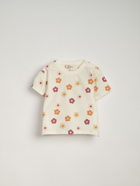 Remera estampada Flores Crudo