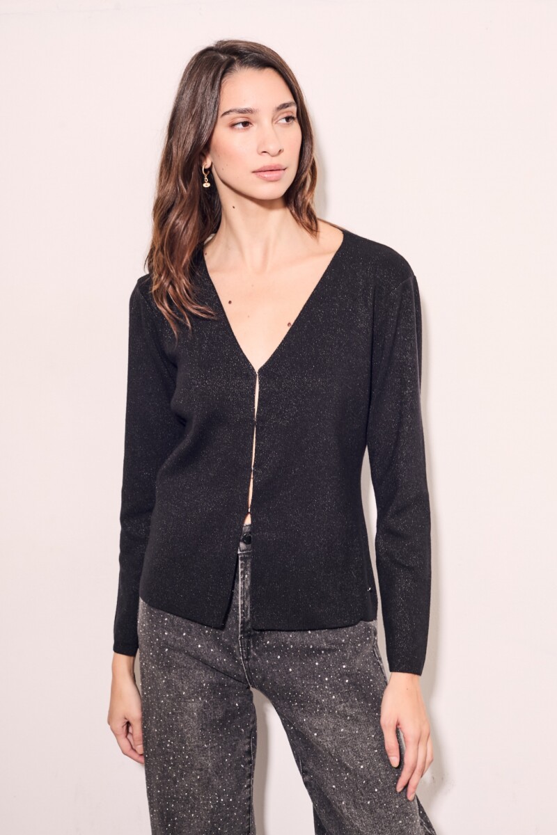 Cardigan Lurex Negro