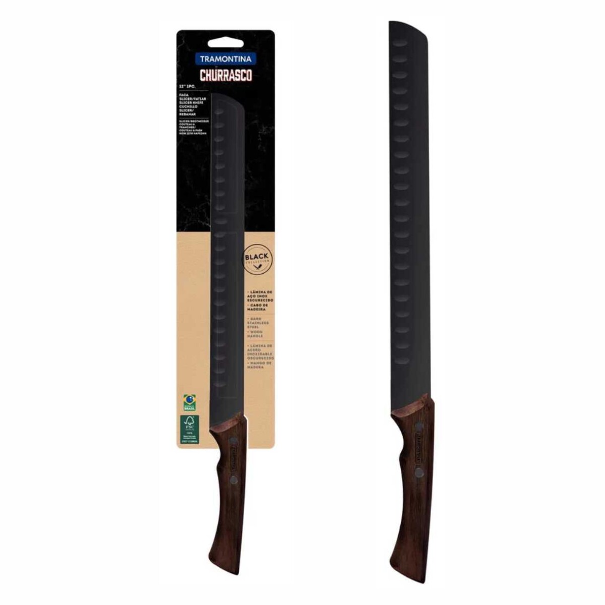 TRAMONTINA CUCHILLO REBANADOR BLACK 