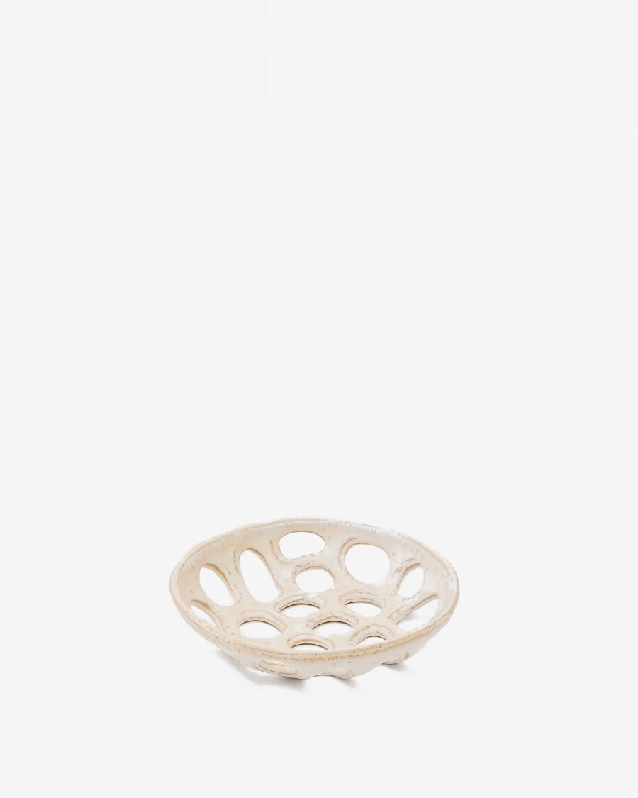 Frutero pequeño de cerámica beige Zunel Frutero pequeño de cerámica beige Zunel