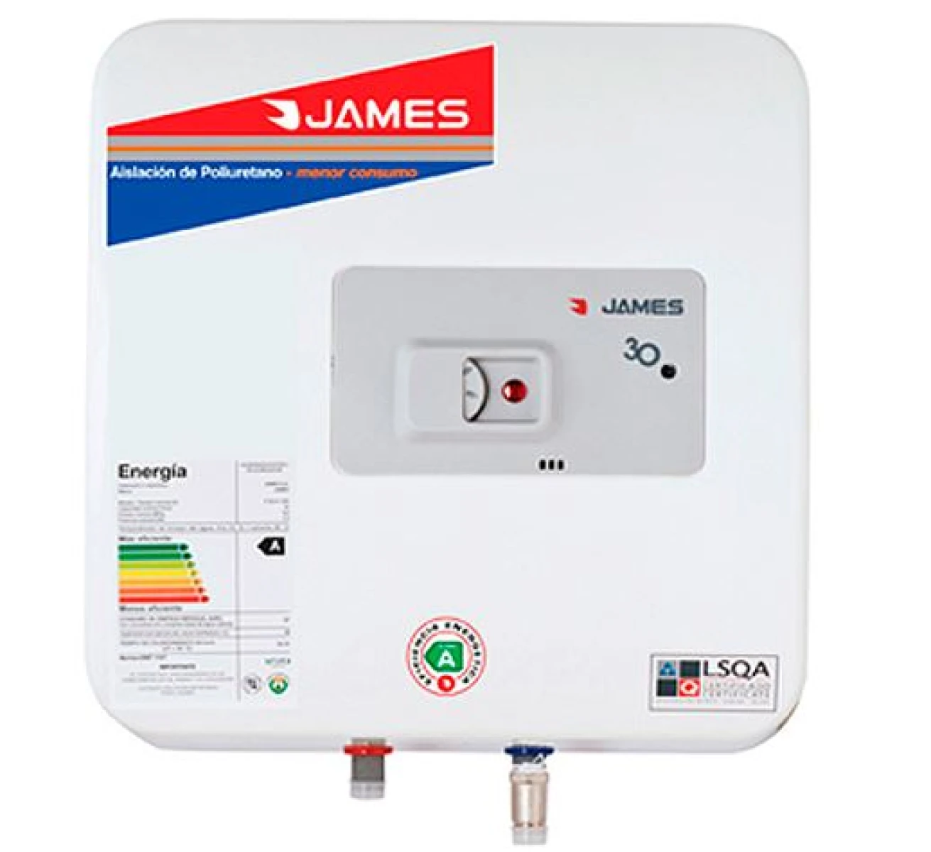 TERMOTANQUE JAMES 30 L ACERO Prisma - Sin color 