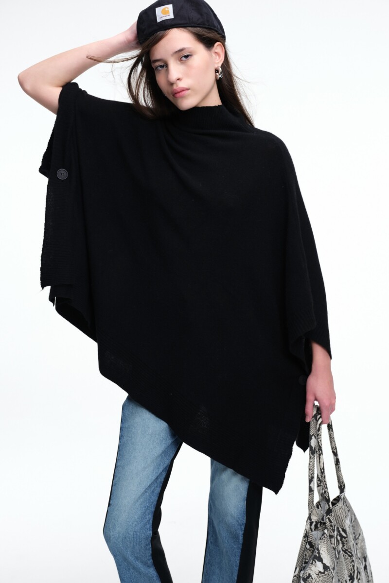 PONCHO TEJIDO Negro